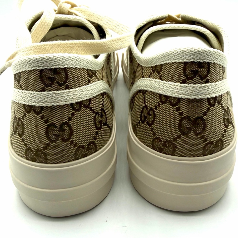 NIB Gucci GG Logo Julia Monogram Beige Canvas Platform Sneakers EU 40 - Picture 6 of 13